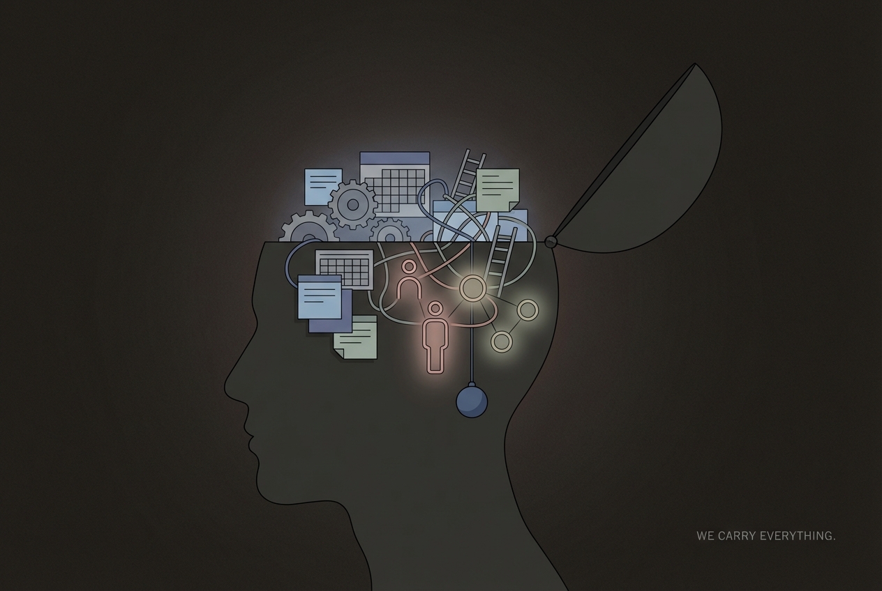 The invisible mental load made visible — everything we carry inside